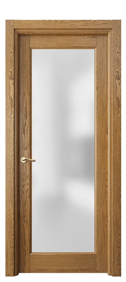 Межкомнатная дверь Лигнум 0700 Дуб медовый брашированный Сатинированное стекло Цена 142499 ₽ | Volhovec