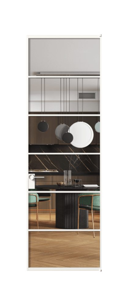 Алюминиевая дверь АЛПЛ040.04 Алюминий Белый Прозрачное стекло "Кристал Вижн", калёное Цена 144020  | Volhovec