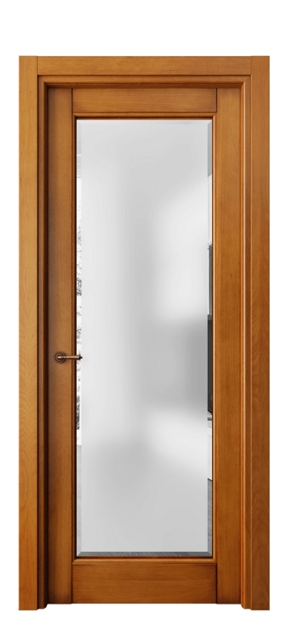 Межкомнатная дверь Тоскана Элегантэ 6300 Бук светлый с патиной Сатинированное стекло с фацетом Цена 122320 ₽ | Volhovec