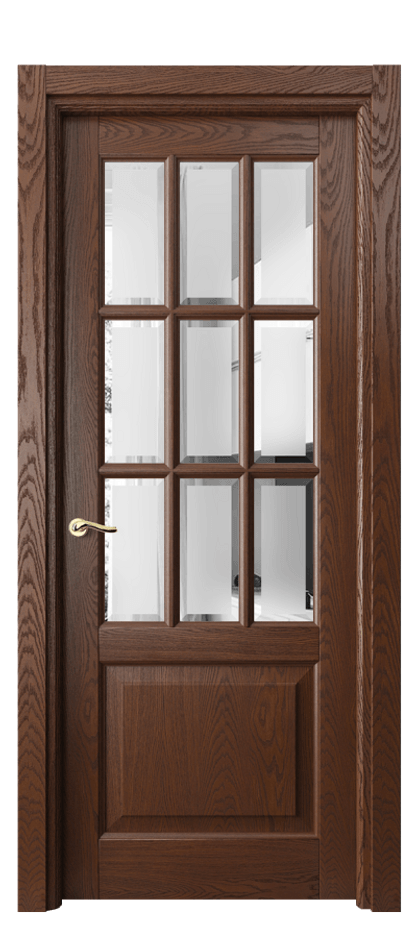 Межкомнатная дверь Лигнум 0748 Дуб коньячный брашированный Сатинированное стекло с фацетом Цена 176999 ₽ | Volhovec