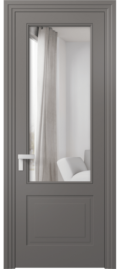 Межкомнатная дверь Рокка 8352 Матовый классический серый Двустороннее зеркало, триплекс Цена 84899 ₽ | Volhovec