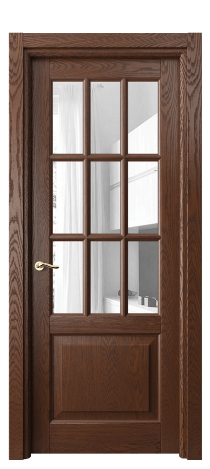 Межкомнатная дверь Лигнум 0748 Дуб коньячный брашированный Прозрачное стекло Цена 171999 ₽ | Volhovec