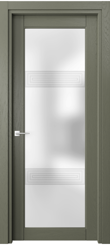 Межкомнатная дверь Эго 6112 Дуб оливковый тёмный Сатинированное стекло "3Д" Цена 133540 ₽ | Volhovec