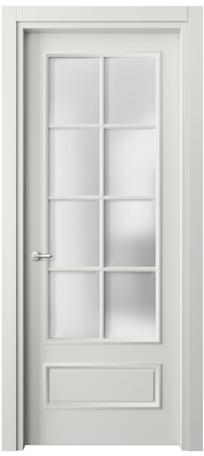 Межкомнатная дверь Париж 8112 Матовый серый Сатинированное стекло Цена 76999 ₽| Volhovec