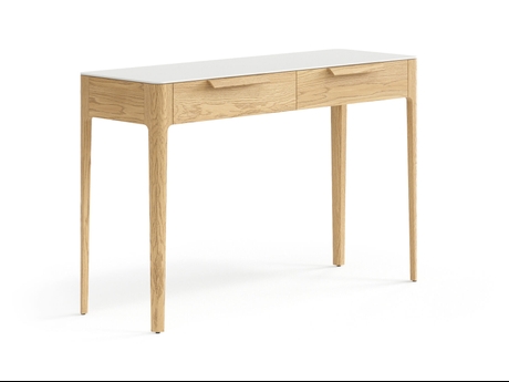 Мебель Консоль Пьега 2 ящика. Цвет Дуб соломенный матовый. Материал Массив дуба матовый. Коллекция Консоль Пьега 2 ящика. Картинка.