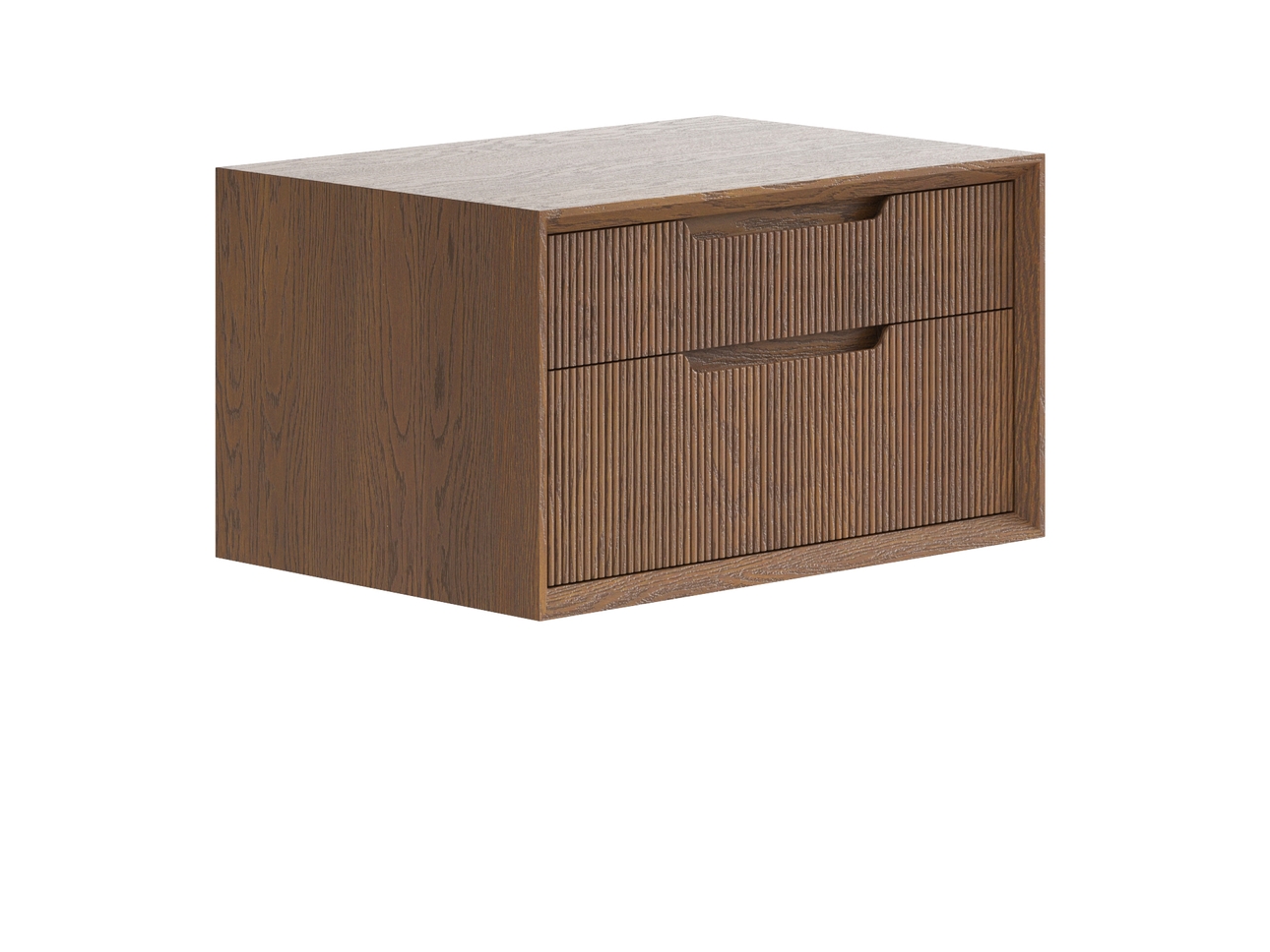 Тумба подвесная прикроватная Velvet 2 ящика дуб каштановый матовый