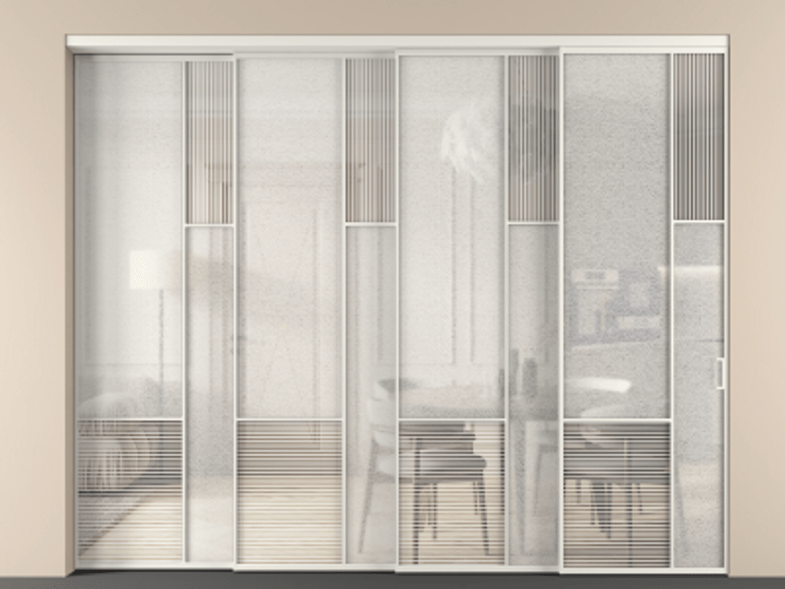 Перегородка Mosaic внутри проема телескопик синхро-4 #VENDORCODE# #FURNISH# #GLASS# Цена #PRICE# #CURRENCY# | Volhovec