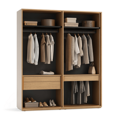 Мебель Гардеробные Модуле. Цвет Дуб Каселла коричневый. Материал ЛДСП древесный. Коллекция Идея 1. Картинка.