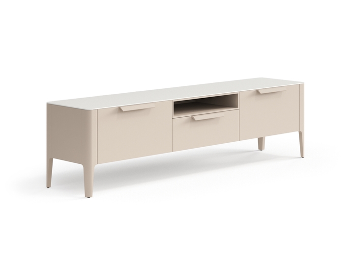 Мебель ТВ тумба Пьега. Цвет Матовый бисквитный. Материал Гладкая эмаль. Коллекция ТВ тумба Пьега. Фото. Мебель ТВ тумба Пьега. Цвет Матовый бисквитный. Материал Гладкая эмаль. Коллекция ТВ тумба Пьега. Картинка.