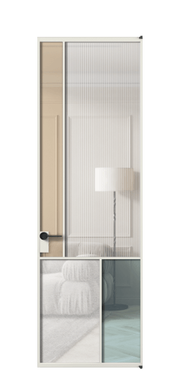 Межкомнатная дверь АЛПЛ041.20 АСР 4 стекла. Цвет Алюминий серый. Материал Алюминий в эмали. Коллекция Мозаик. Фото. Дверь межкомнатная АЛПЛ041.20 АСР 4 стекла. Цвет Алюминий серый. Материал Алюминий в эмали. Коллекция Мозаик. Картинка.