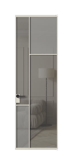 Межкомнатная дверь АЛПЛ041.11 АОС Серый сатин матовое + Серый прозрачное. Цвет Алюминий облачно-серый. Материал Алюминий в эмали. Коллекция Мозаик. Фото. Дверь межкомнатная АЛПЛ041.11 АОС Серый сатин матовое + Серый прозрачное. Цвет Алюминий облачно-серый. Материал Алюминий в эмали. Коллекция Мозаик. Картинка.