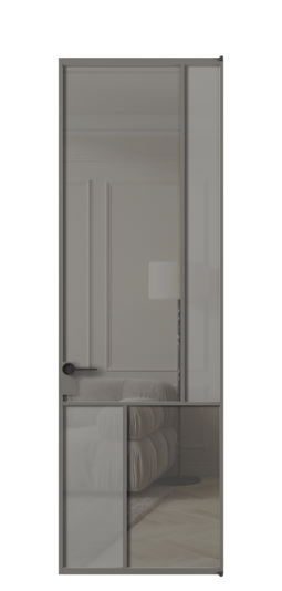 Межкомнатная дверь АЛПЛ041.21 АКЛС Серый сатин матовое + Серый прозрачное. Цвет Алюминий классический серый. Материал Алюминий в эмали. Коллекция Мозаик. Фото. Дверь межкомнатная АЛПЛ041.21 АКЛС Серый сатин матовое + Серый прозрачное. Цвет Алюминий классический серый. Материал Алюминий в эмали. Коллекция Мозаик. Картинка.