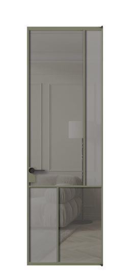 Межкомнатная дверь АЛПЛ041.21 АОТ Серый сатин матовое + Серый прозрачное. Цвет Алюминий оливковый тёмный. Материал Алюминий в эмали. Коллекция Мозаик. Фото. Дверь межкомнатная АЛПЛ041.21 АОТ Серый сатин матовое + Серый прозрачное. Цвет Алюминий оливковый тёмный. Материал Алюминий в эмали. Коллекция Мозаик. Картинка.