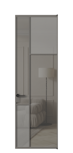 Межкомнатная дверь АЛПЛ041.11 АКЛС Серый сатин матовое + Серый прозрачное. Цвет Алюминий классический серый. Материал Алюминий в эмали. Коллекция Мозаик. Фото. Дверь межкомнатная АЛПЛ041.11 АКЛС Серый сатин матовое + Серый прозрачное. Цвет Алюминий классический серый. Материал Алюминий в эмали. Коллекция Мозаик. Картинка.