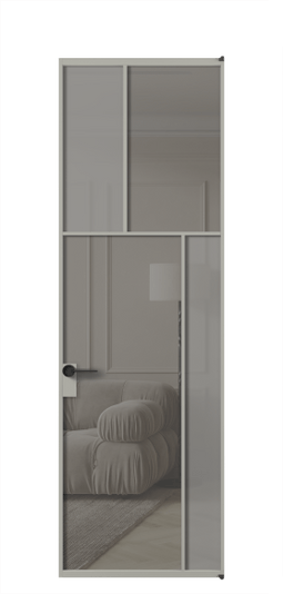 Межкомнатная дверь АЛПЛ041.23 АНСР Серый сатин матовое + Серый прозрачное. Цвет Алюминий нейтральный серый. Материал Алюминий в эмали. Коллекция Мозаик. Фото. Дверь межкомнатная АЛПЛ041.23 АНСР Серый сатин матовое + Серый прозрачное. Цвет Алюминий нейтральный серый. Материал Алюминий в эмали. Коллекция Мозаик. Картинка.