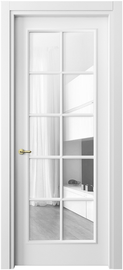 Межкомнатная дверь 8102 МБЛ Прозрачное стекло. Цвет Матовый белоснежный. Материал Гладкая эмаль. Коллекция Париж. Фото. Дверь межкомнатная 8102 МБЛ Прозрачное стекло. Цвет Матовый белоснежный. Материал Гладкая эмаль. Коллекция Париж. Картинка.