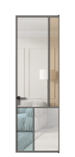 Межкомнатная дверь АЛПЛ041.21 АКЛС 4 стекла. Цвет Алюминий классический серый. Материал Алюминий в эмали. Коллекция Мозаик. Фото. Дверь межкомнатная АЛПЛ041.21 АКЛС 4 стекла. Цвет Алюминий классический серый. Материал Алюминий в эмали. Коллекция Мозаик. Картинка.