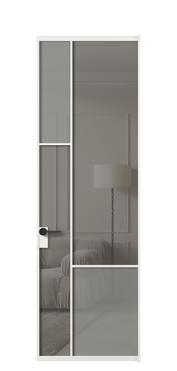 Межкомнатная дверь АЛПЛ041.13 АБЛСерый сатин матовое + Серый прозрачное. Цвет Алюминий белоснежный. Материал Алюминий в эмали. Коллекция Мозаик. Фото. Дверь межкомнатная АЛПЛ041.13 АБЛСерый сатин матовое + Серый прозрачное. Цвет Алюминий белоснежный. Материал Алюминий в эмали. Коллекция Мозаик. Картинка.