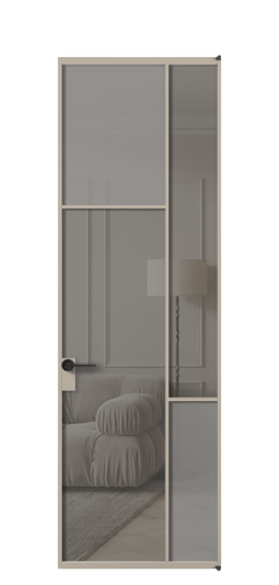 Межкомнатная дверь АЛПЛ041.10 АБСК Серый сатин матовое + Серый прозрачное. Цвет Алюминий бисквитный. Материал Алюминий в эмали. Коллекция Мозаик. Фото. Дверь межкомнатная АЛПЛ041.10 АБСК Серый сатин матовое + Серый прозрачное. Цвет Алюминий бисквитный. Материал Алюминий в эмали. Коллекция Мозаик. Картинка.