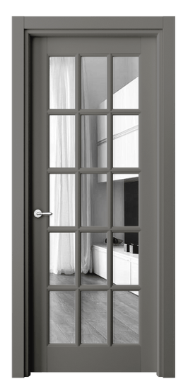 Межкомнатная дверь 6311 МКЛС Зеркало. Цвет Матовый классический серый. Материал Гладкая эмаль. Коллекция Тоскана Грильято. Фото. Дверь межкомнатная 6311 МКЛС Зеркало. Цвет Матовый классический серый. Материал Гладкая эмаль. Коллекция Тоскана Грильято. Картинка.