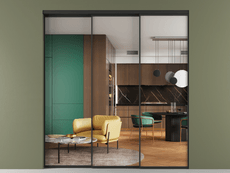 Перегородка Формато внутри проёма 3 створки с синхронным механизмом