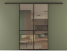 Перегородка Формато вдоль стены 2 створки