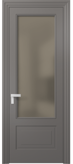 Дверь межкомнатная 8342 МКЛС Бронза сатин. Цвет Матовый классический серый. Материал Гладкая эмаль. Коллекция Рокка. Картинка.