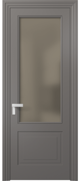 Дверь межкомнатная 8352 МКЛС Бронза сатин. Цвет Матовый классический серый. Материал Гладкая эмаль. Коллекция Рокка. Картинка.