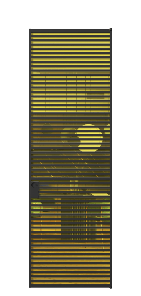 Дверь межкомнатная АЛПЛ040.06 ПРОЗ ЖЕЛ ЧЕР. Цвет Алюминий Черный. Материал Алюминий. Коллекция Формато. Картинка.