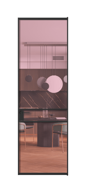 Дверь межкомнатная АЛПЛ040.02 ПРОЗ РОЗ ЧЕР. Цвет Алюминий Черный. Материал Алюминий. Коллекция Формато. Картинка.